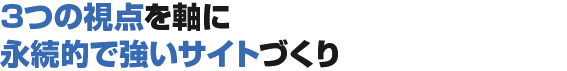 3つの視点を軸に永続的で強いサイトづくり